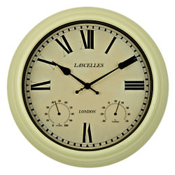 Lascelles Outdoor Wall Clock, Cream